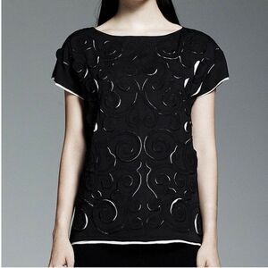 Catherine Malandrino size XL Sleeveless Black Spiral Cutout top